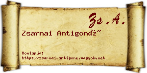 Zsarnai Antigoné névjegykártya